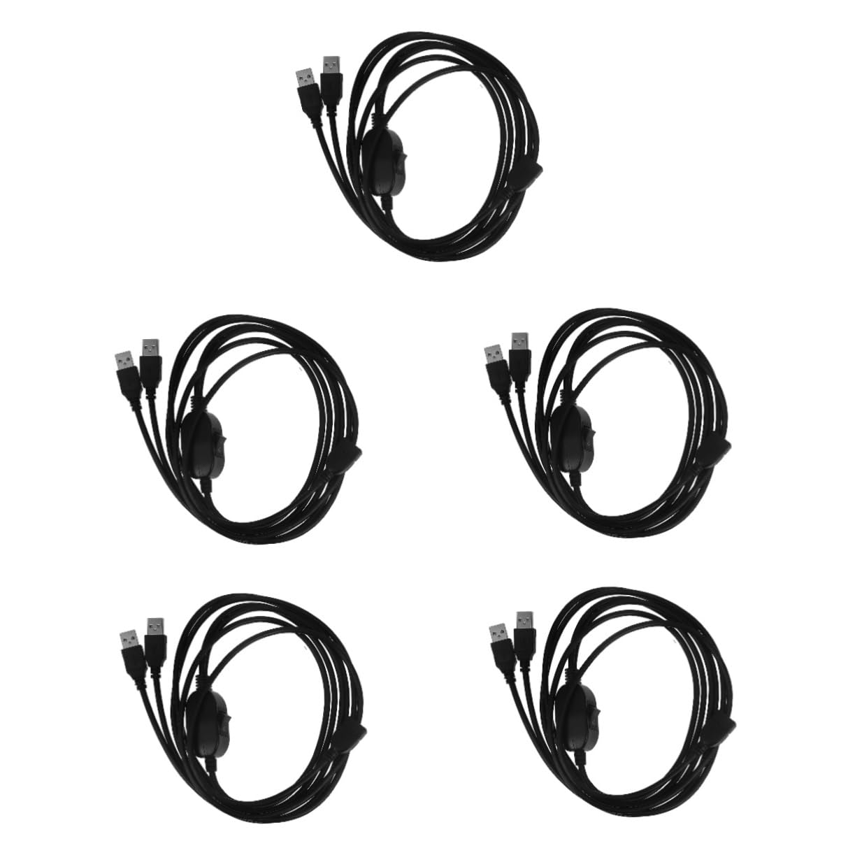 Uonlytech 5-Pack USB to Printer Adapter Cable - USB Printer Data Cable for Computer, Tablet, Laptop - Dual USB Printer Connection for Home & Office Printing