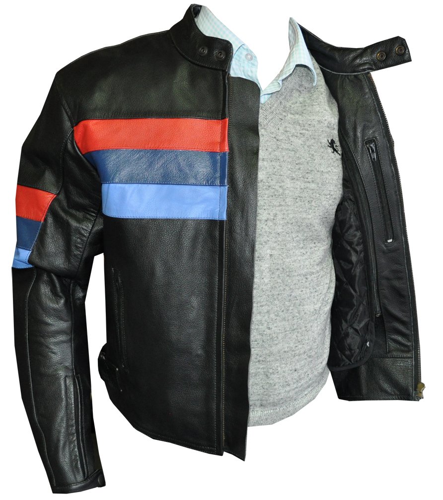 LnL Men's Leather Motorcycle Jacket with CE Armor Padded Protection - Durable Biker Gear for Riding Safety & Style | Perfect for Cruiser, Touring & Street Motorcycles