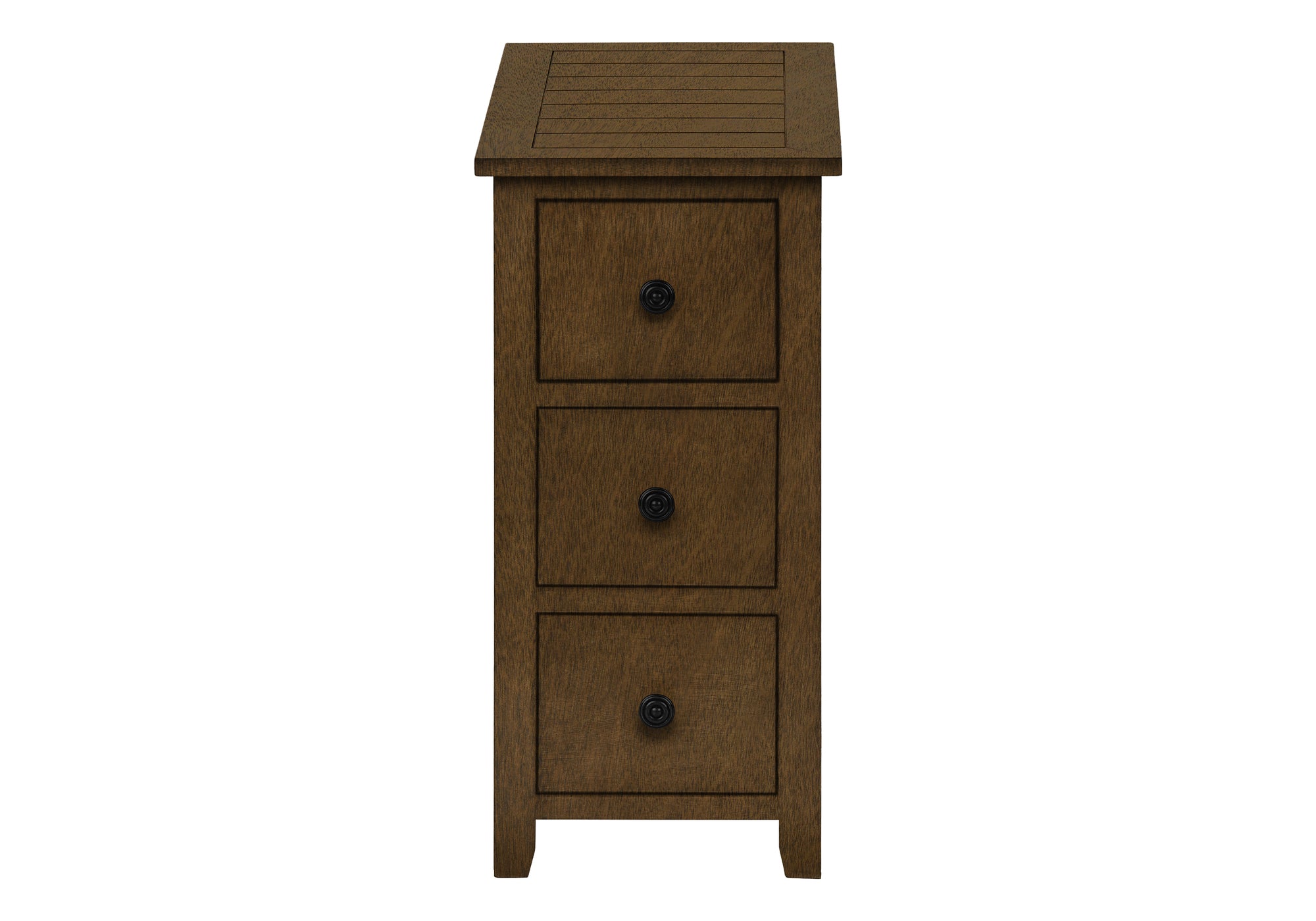 Brown Wood Veneer Accent Table with Storage Drawer - Transitional Nightstand for Bedroom, Living Room & Office - Compact Side Table with Shelf & Drawer for Small Spaces