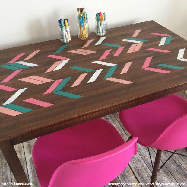 Herringbone Pattern Wall Stencil - DIY Home Decor for Creative Wall Painting & Accent Walls - Perfect for Living Rooms, Bedrooms & Nursery