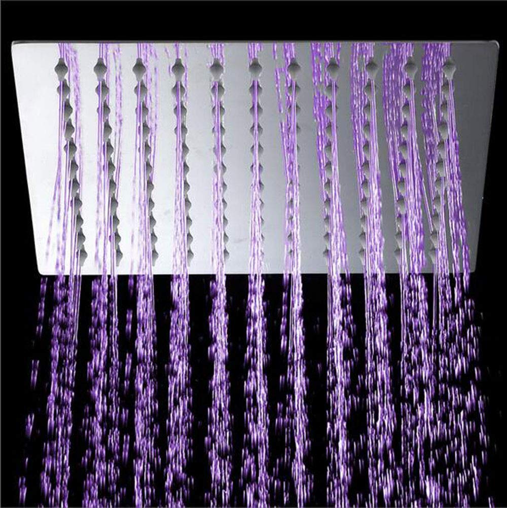 LED Shower Head Set - Chrome Brass Rain Waterfall Wall Mounted Shower Faucet with ABS Handheld Shower for Bathroom | Perfect for Spa-Like Relaxation & Water Saving