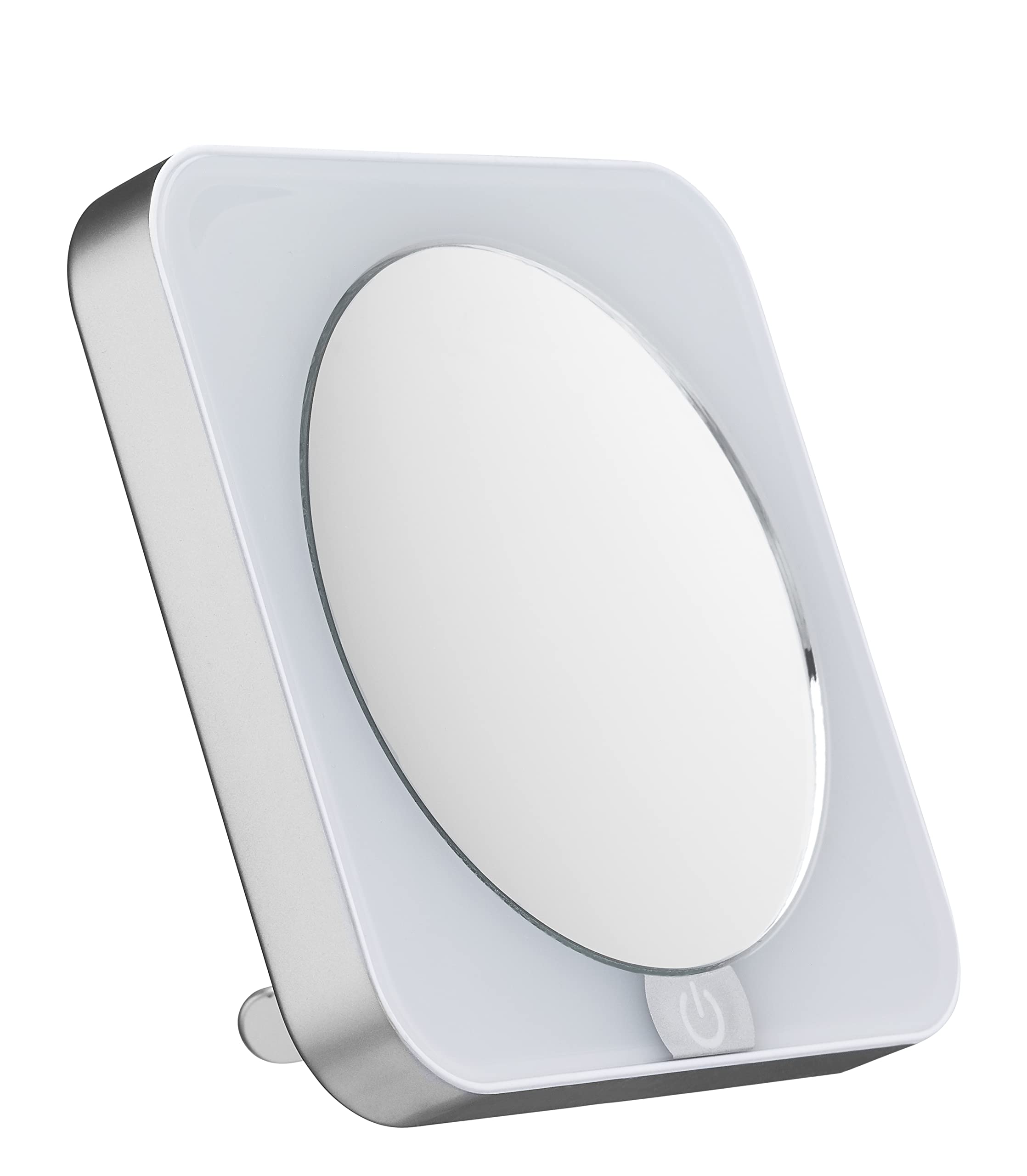 Conair Lighted Makeup Mirror with 12X Magnification - Battery Operated LED Vanity Mirror with Suction Cup, Portable Travel Mirror for Home & On-the-Go Makeup Application (White) - Perfect for Bathroom, Bedroom & Travel Cosmetics Organization