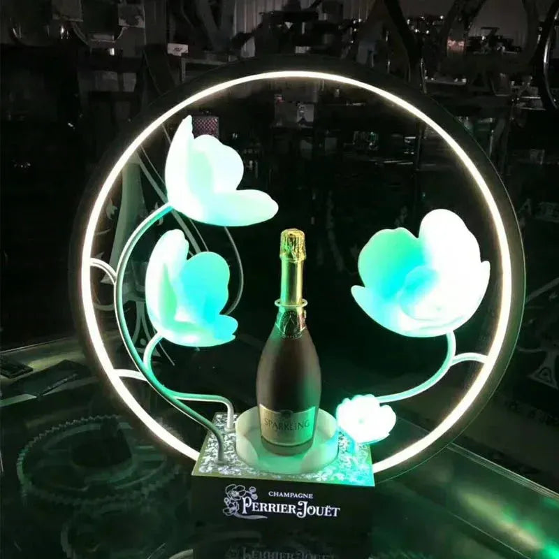 Rechargeable LED Champagne Bottle Display Case - 3 Bottle Capacity for Armand de Brignac & Ace of Spade - Perfect for Nightclubs, VIP Events & Luxury Gift Presentations