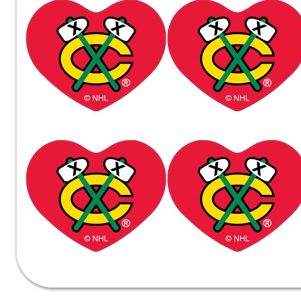 Chicago Blackhawks NHL Heart Shaped Planner Stickers - Scrapbook & Calendar Decorative Stickers for Hockey Fans - Perfect for DIY Crafts, Bullet Journals, and Game Day Decorations
