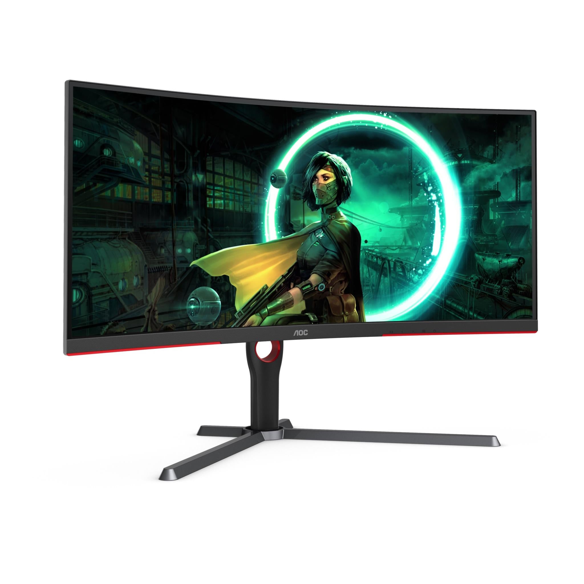 AOC CU34G3S 34 Inch WQHD 165Hz 1ms Curved Gaming Monitor - Immersive 1500R Curvature, AMD FreeSync Premium, HDR Ready for PC & Console Gaming, Home Office & Entertainment Setup