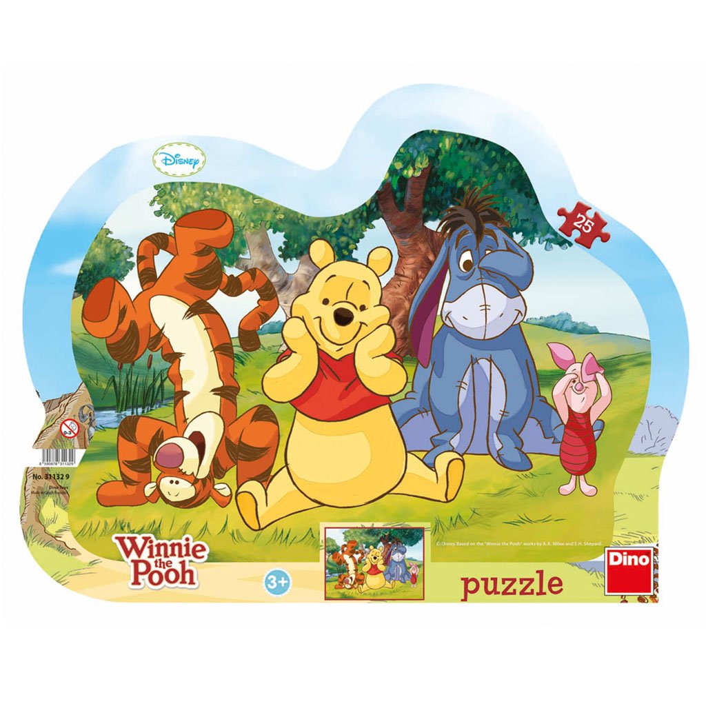 Dino Toys 311329 Winnie-The-Pooh Wooden Jigsaw Puzzle with Frame - Educational Kids Toy for Home & Classroom Learning Activities