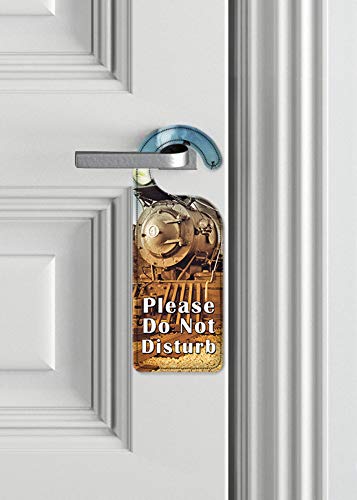 Art Plates 'Do Not Disturb' Door Knob Hanger Sign - Perfect for Hotels, Bedrooms & Privacy - Train-Themed Design