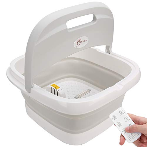 Electric Heating Foot Spa Massager with Bubble Function - Portable Folding Pedicure Bath for Relaxation & Pain Relief - Perfect for Home Spa, Gift & Self-Care (EU Plug)