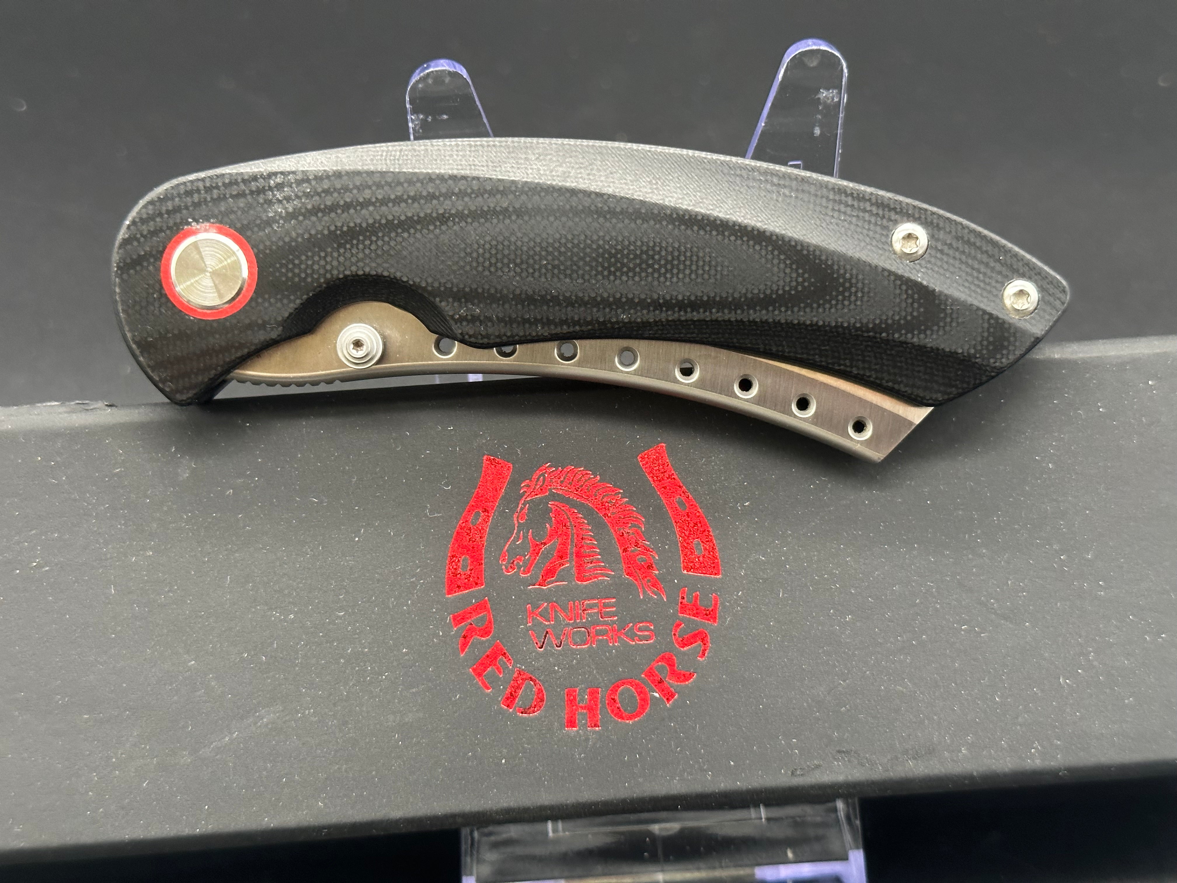 Red Horse Knife Works Hell Razor - Black G10 Folding Pocket Knife | EDC, Outdoor Survival & Tactical Use