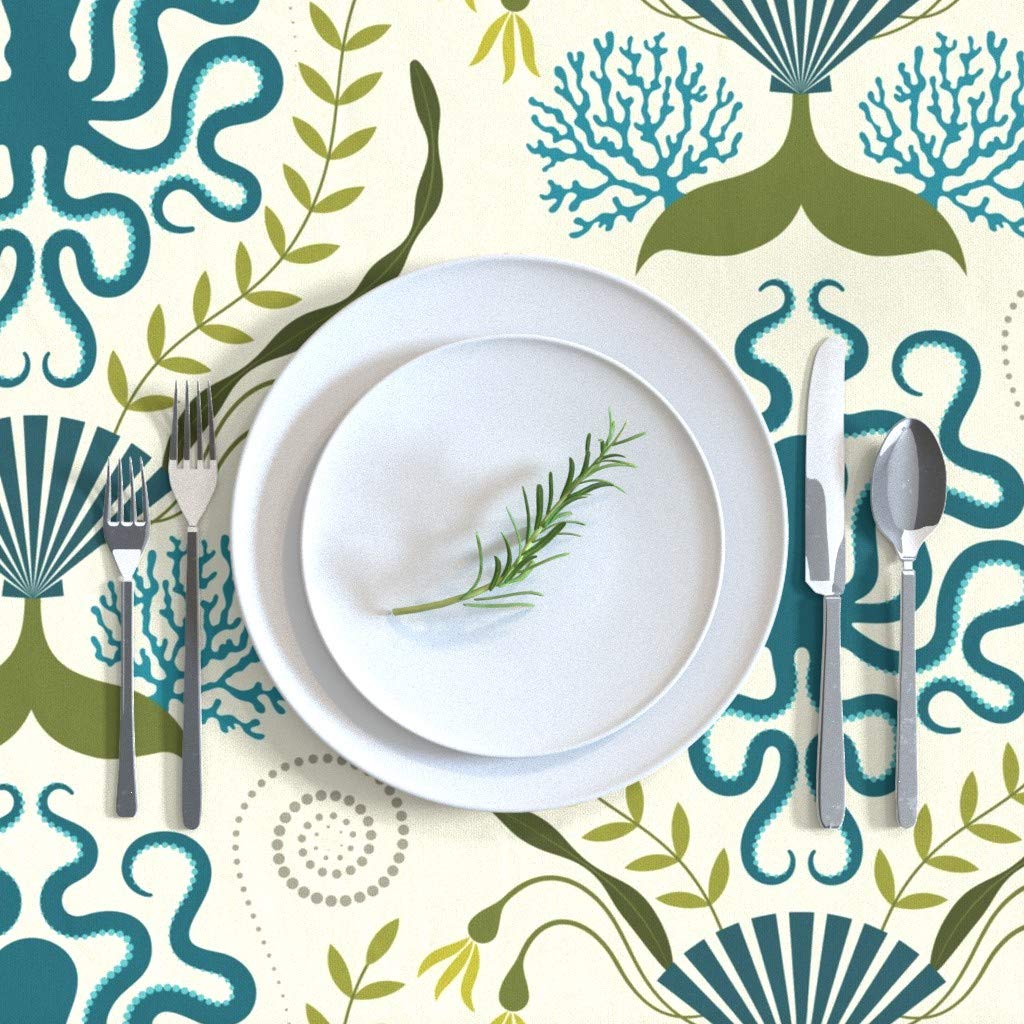 Custom Printed Cotton Sateen Tablecloth 90