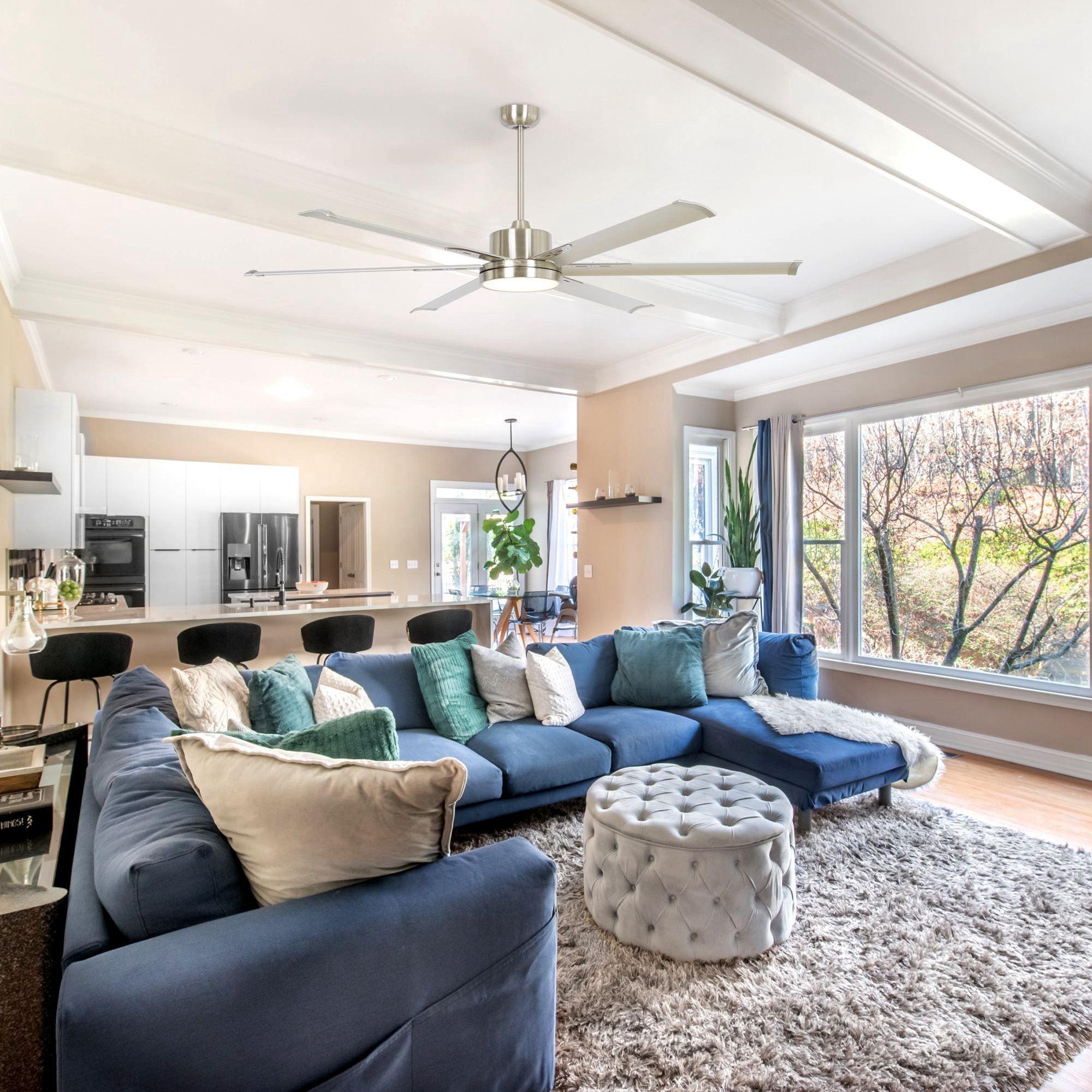 65 Inch Modern Ceiling Fan with DC Motor, LED Light, Remote Control - Quiet & Energy Efficient for Living Room, Bedroom, Patio