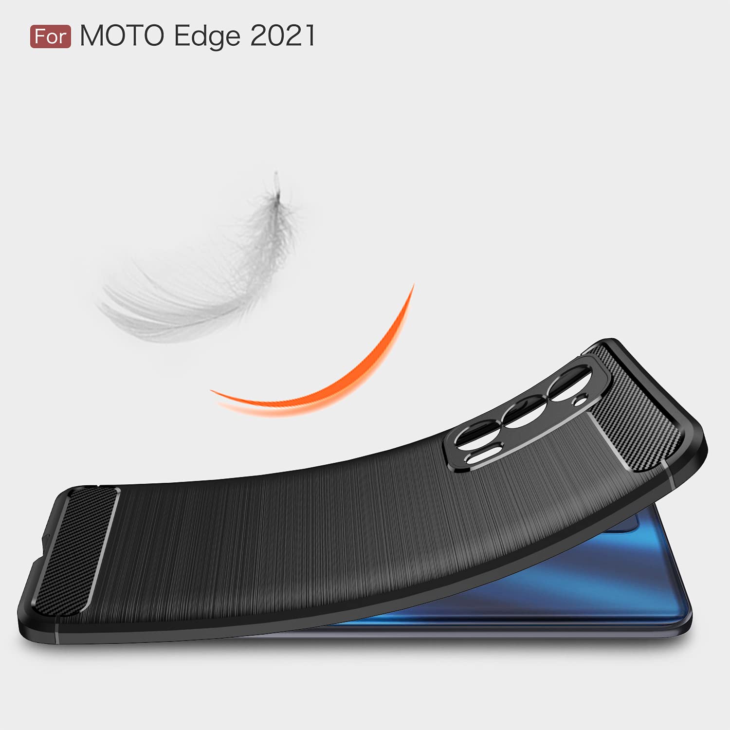 Premium Shockproof Carbon Fiber Case for Motorola Edge 2021 | Slim Protective Cover with Anti-Slip Texture | Perfect for Everyday Use, Travel & Outdoor Activities (Black)