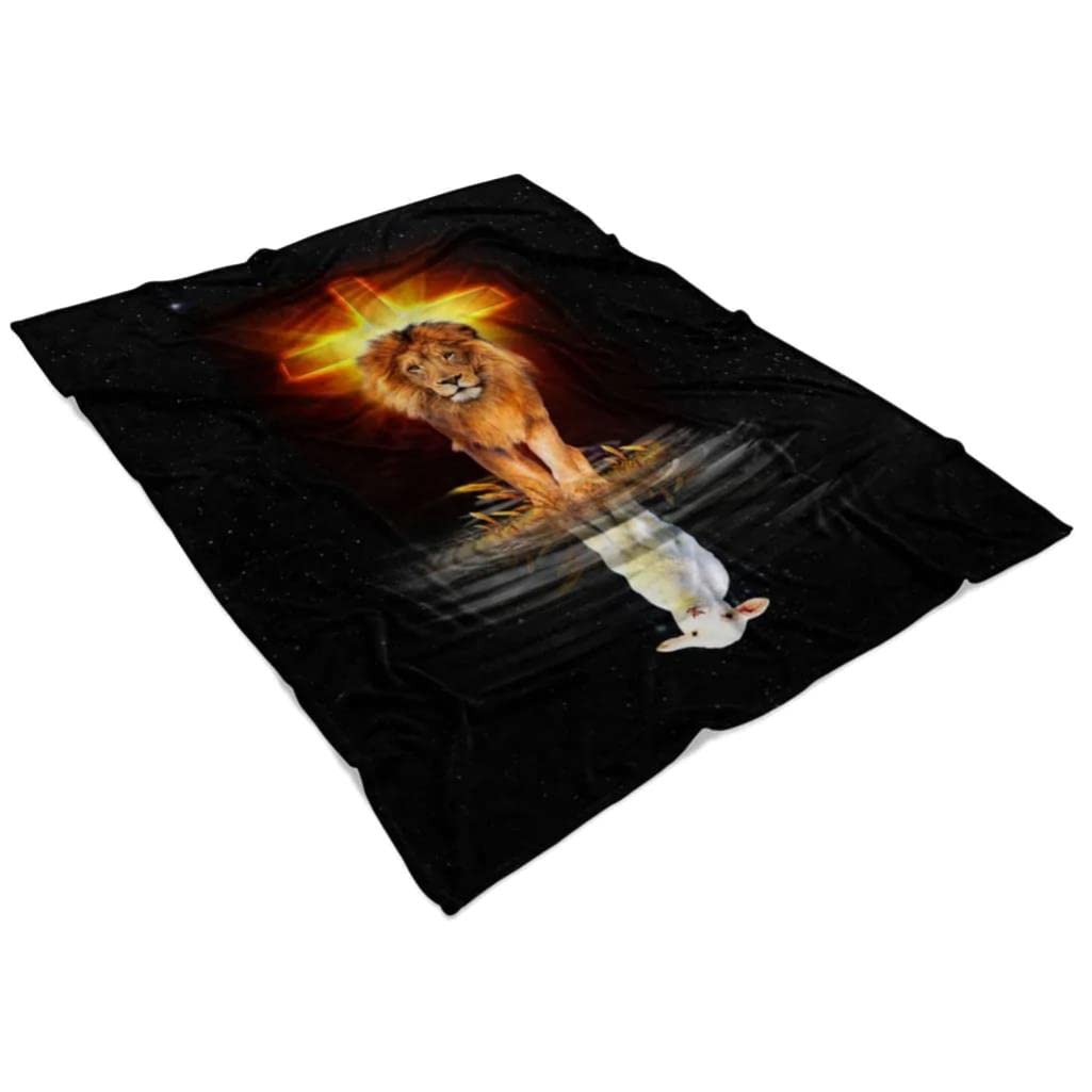 Lion of Judah and Lamb of God Christian Prayer Blanket - Soft Bible Verse Throw for Worship, Bible Study & Spiritual Comfort - Perfect for Church, Home Devotion & Gift Giving