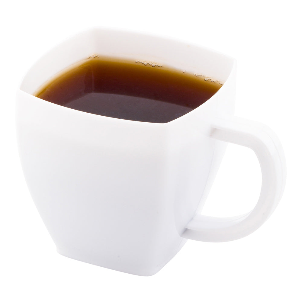5 oz Square White Plastic Cafe Cups - 2.5