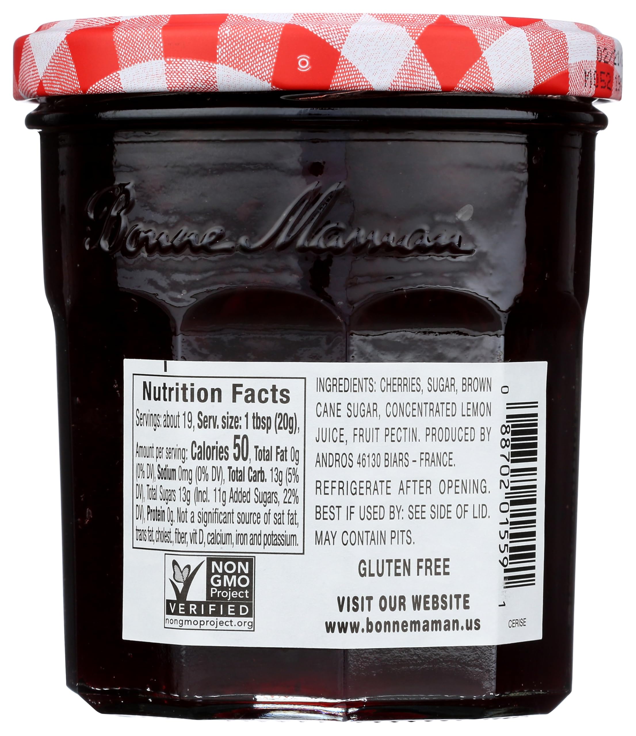 Bonne Maman Cherry Preserves, 13 oz (Pack of 6) - Delicious Fruit Spread for Breakfast, Desserts & Gift Giving