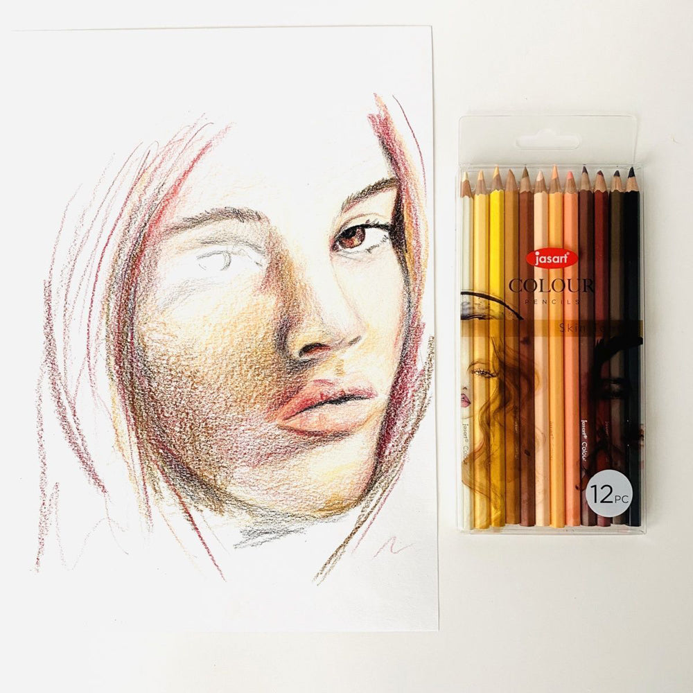 24-Piece Jasart Studio Art & Craft Colored Pencil Set - Soft Pastel Shades for Drawing, Sketching & Adult Coloring Books | Perfect for Artists, Students & DIY Craft Projects