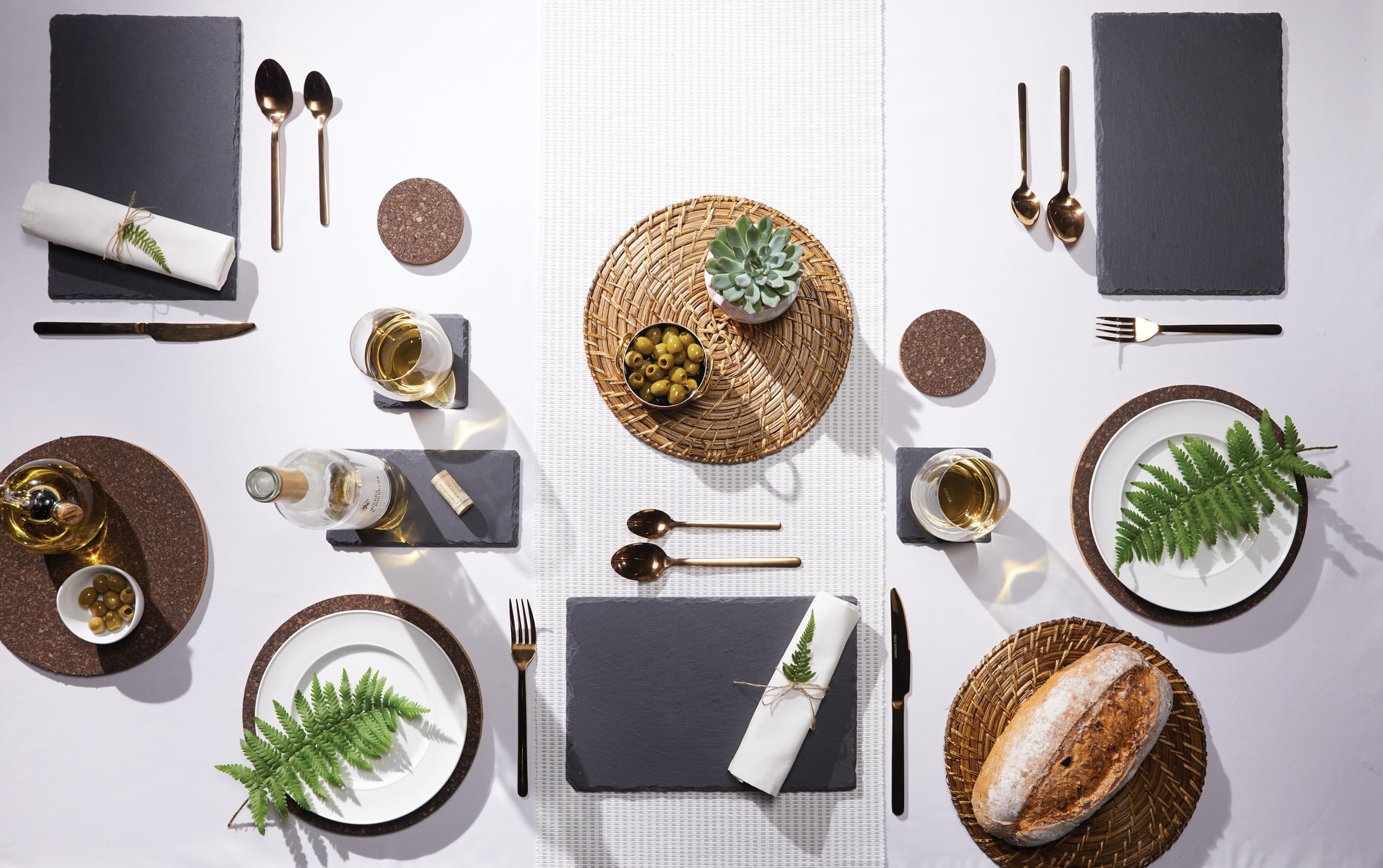 Premium Slate Placemats Set of 4 - Elegant Stone Textured Table Mats for Dining, Kitchen, and Home Decor - Perfect for Dinner Parties, Holiday Gatherings & Everyday Use