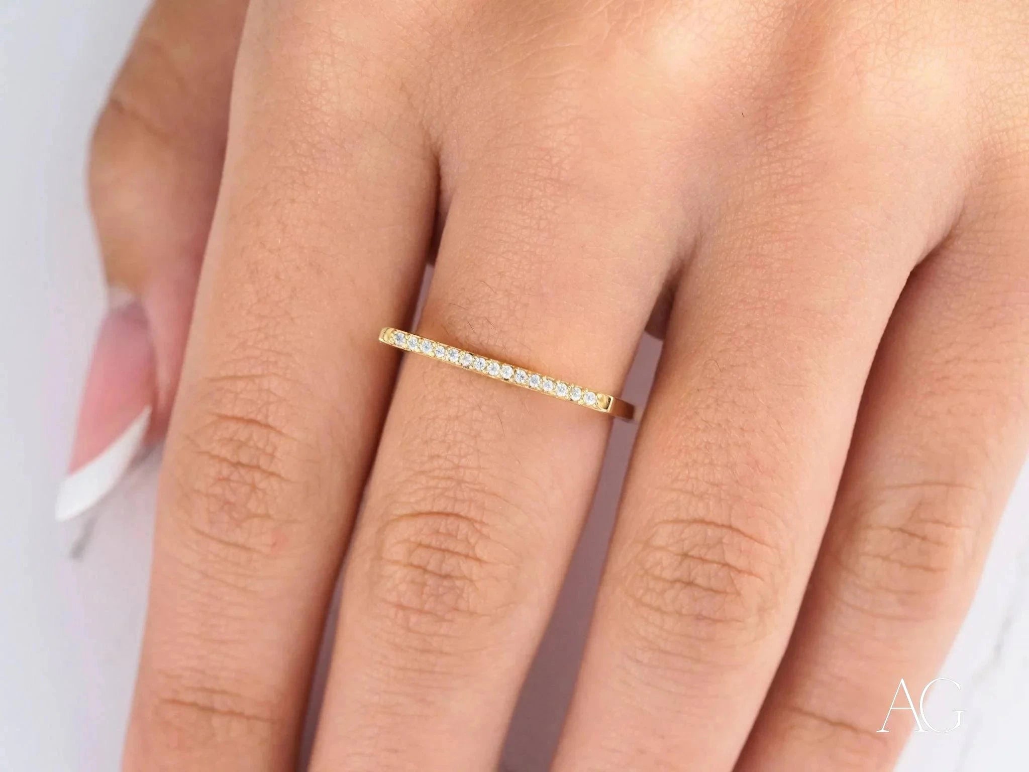 18k Yellow Gold Square CZ Ring for Women - Elegant Cubic Zirconia Engagement & Wedding Band - Perfect for Anniversaries, Promises and Special Occasions