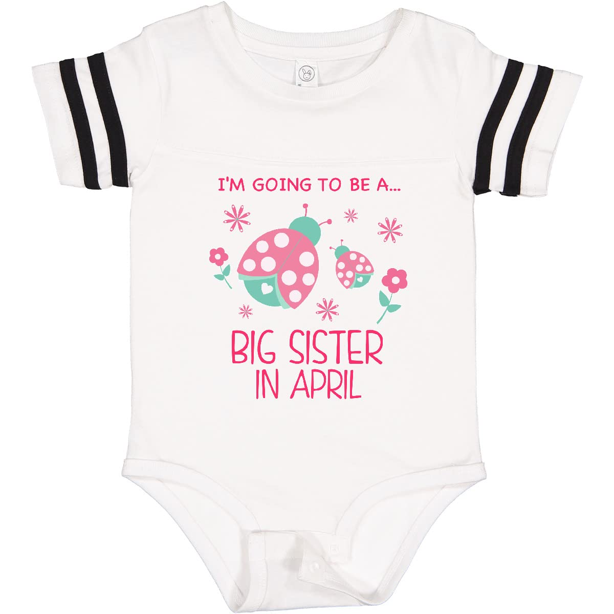 Inktastic 'I'm Going To Be a Big Sister in April' Baby Bodysuit - Cute Sibling Announcement Outfit for Newborns & Toddlers | Perfect for Pregnancy Reveal, Baby Showers & Family Photos