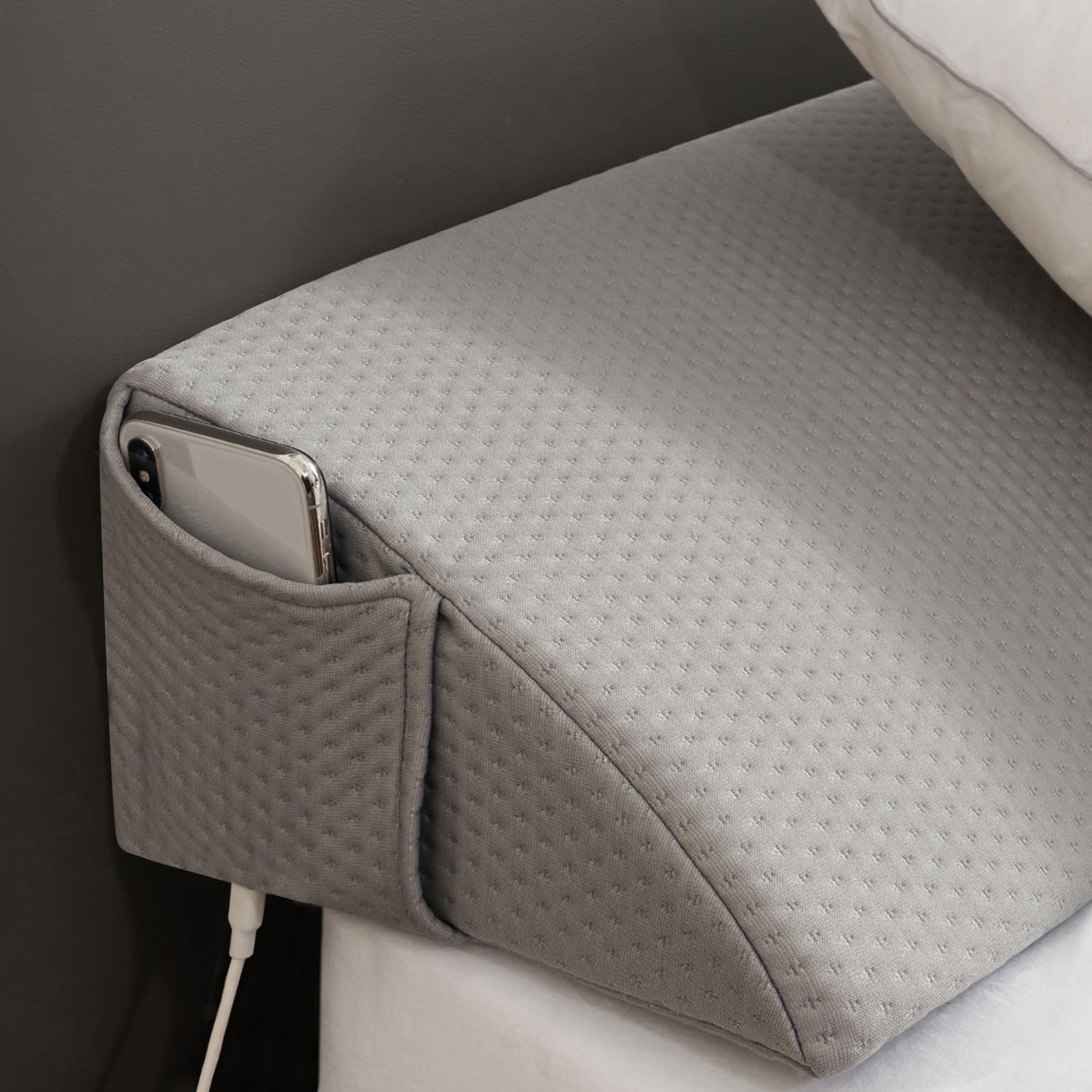 **Queen Size Bed Wedge Pillow - Headboard Gap Filler (0-8