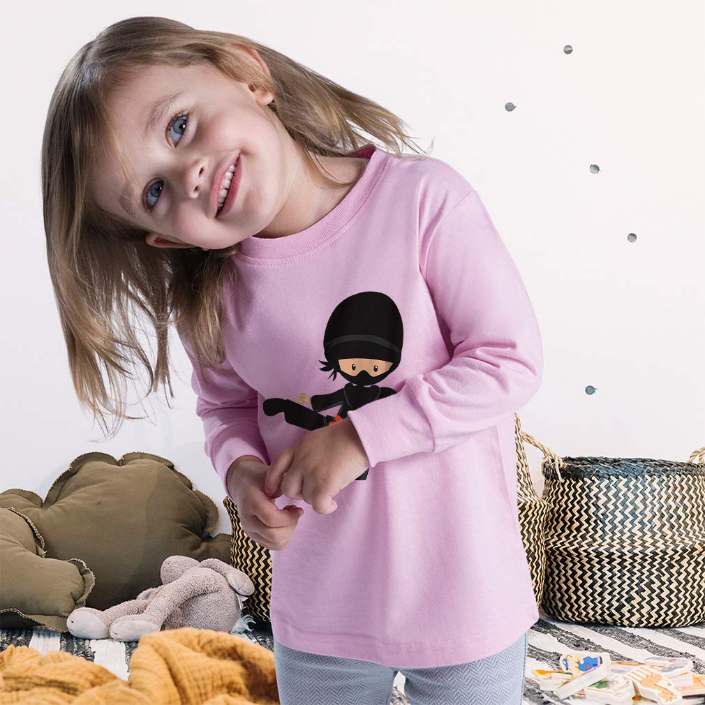 Boys & Girls Long Sleeve Cotton T-Shirt - Ninja Style Kids Top for Ages 15 - Comfortable Playwear for School, Sports & Everyday Adventures