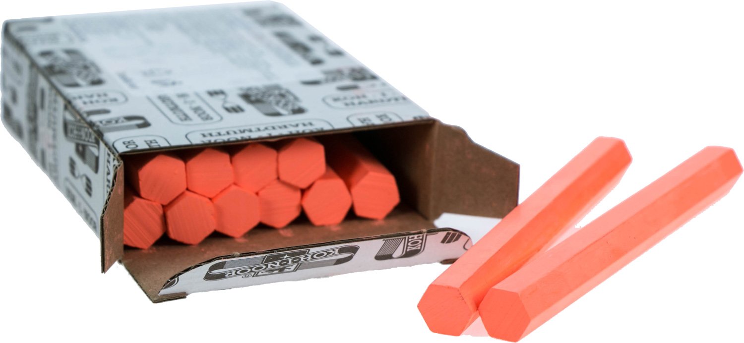 KOH-I-NOOR 8422002002KK Special Wood Marking Chalk Set - 12 Pieces for Carpentry, Tailoring & DIY Projects - High Visibility Chalk for Woodworking, Fabric Marking & Crafting