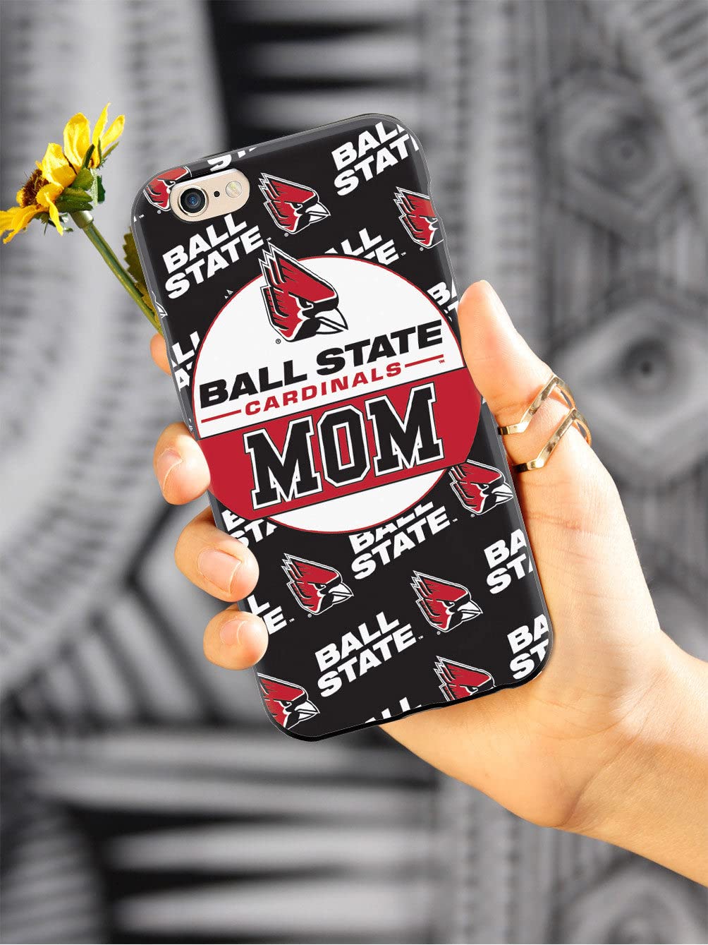 3D Textured iPhone 15 Pro Max Case - Shockproof Rubber Bumper Cover with Grip - Protective Phone Case for Apple iPhone 15 Pro Max (Ball State Cardinals Design) - Perfect for College Students, Moms & Cardinals Fans - Ideal for Daily Use, Work & School Activities