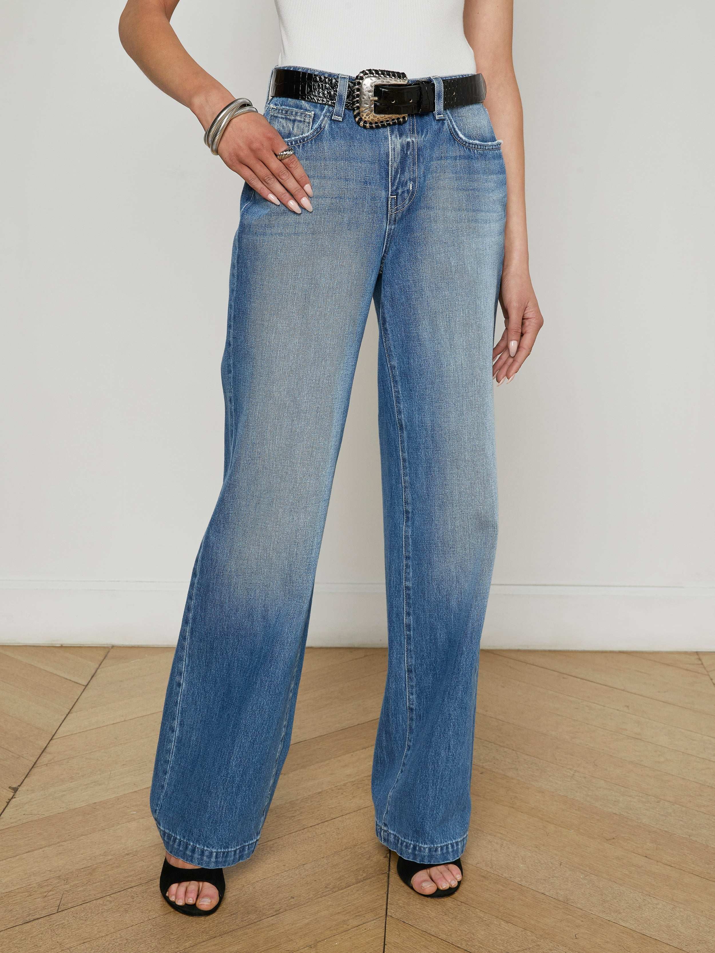 Stylish Clayton Wide Leg Jeans for Women - High Waist Comfort Denim Pants - Perfect for Casual Outfits & Boho Fashion