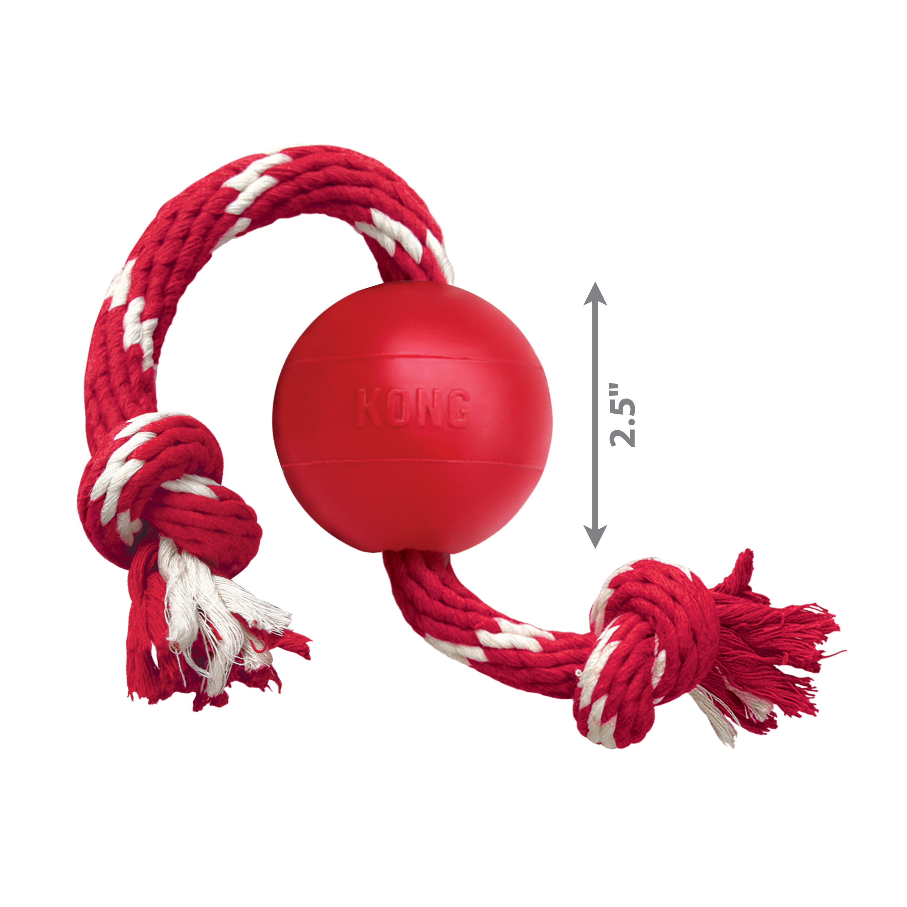 Kong Classic Dog Toy Ball with Rope - Durable Chew Toy for Aggressive Chewers, Interactive Fetch & Tug-of-War Play for Medium & Large Dogs