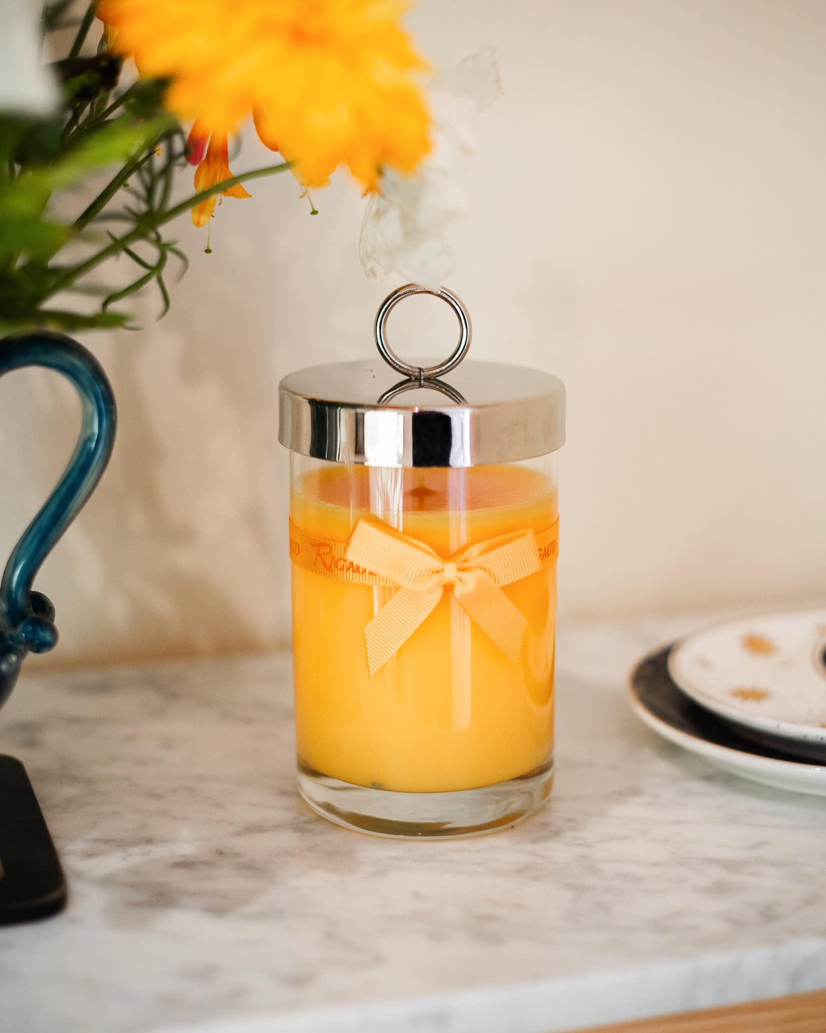 Rigaud Tournesol Large Scented Candle - 230g French-Made Soy Wax Candle with Sunflower Fragrance | Perfect for Home Decor, Relaxation & Romantic Ambiance