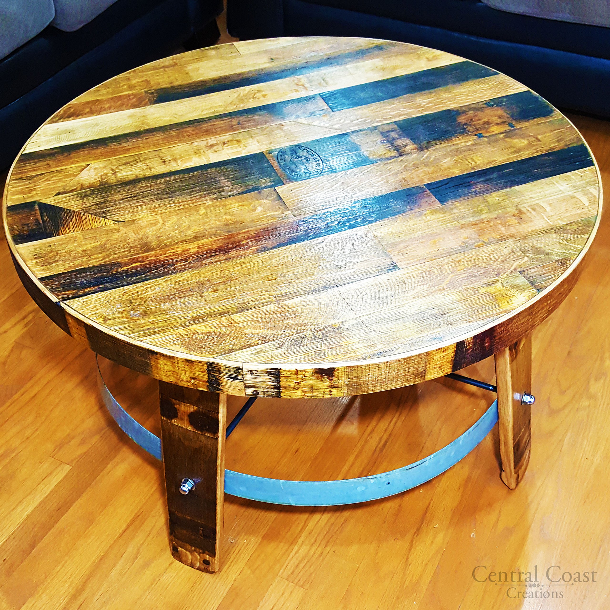 Wine Barrel Coffee Table - Handcrafted Furniture for Home Decor