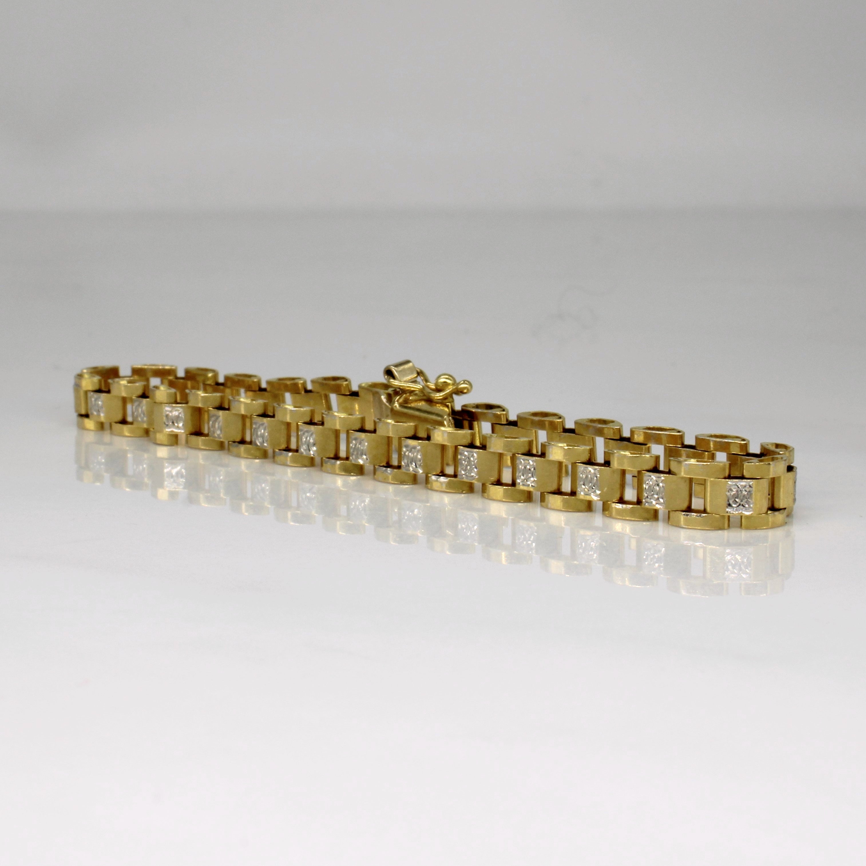 18K Two-Tone Gold Bracelet for Women - 6.5 Inch Adjustable Luxury Jewelry Gift for Anniversary, Birthday & Special Occasions | Elegant Everyday Wear & Formal Events