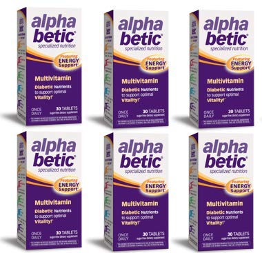 Alpha Betic Multivitamin Plus Extended Energy Supplement - 30 Tablets (Pack of 6) - Supports Immune System & Boosts Energy for Active Lifestyles