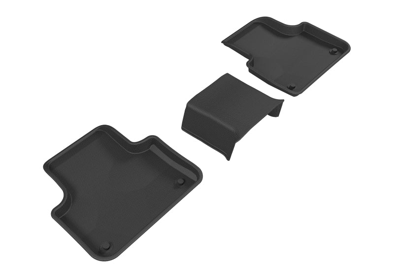 3D MAXpider Custom Fit Floor Mats for 2017-2020 Audi Q7 & Q8 - Kagu Series 2nd Row All-Weather Protection (Black) | Perfect for Family Road Trips and Daily Commutes