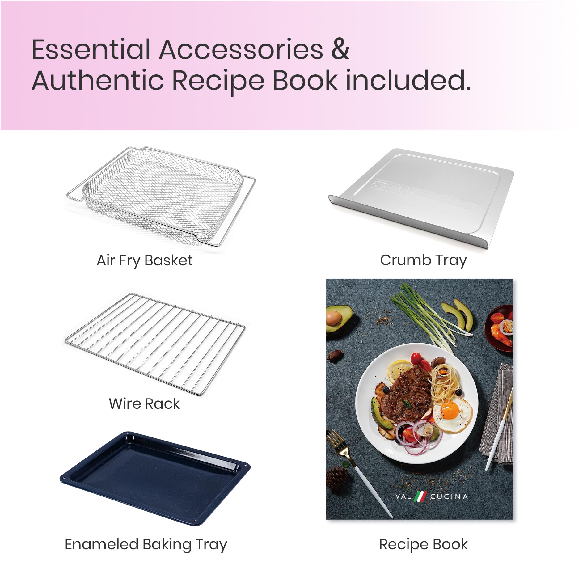 **Retro Style 10-in-1 Infrared Heating Air Fryer Toaster Oven – Extra Large 6-Slice Countertop Convection Oven with Enamel Baking Pan & Recipe Book – Easy Clean, Classic Pink – Perfect for Baking, Roasting & Air Frying at Home**