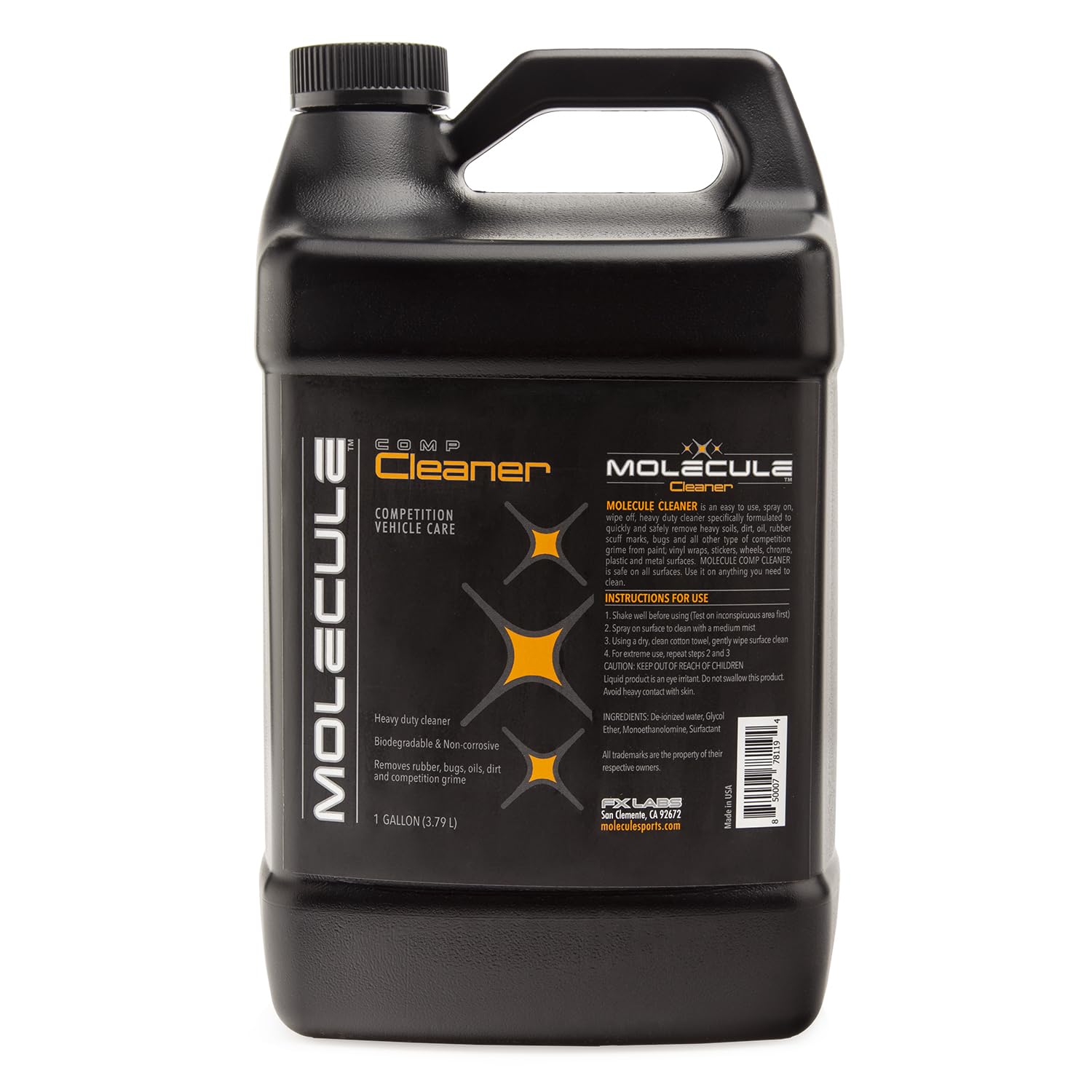 Molecule Competition Cleaner - Heavy Duty Spray & Wipe Solution for Rubber Marks, Oil & Dirt Removal - 1 Gallon - Perfect for Gym Floors, Sports Equipment & Garage Cleaning