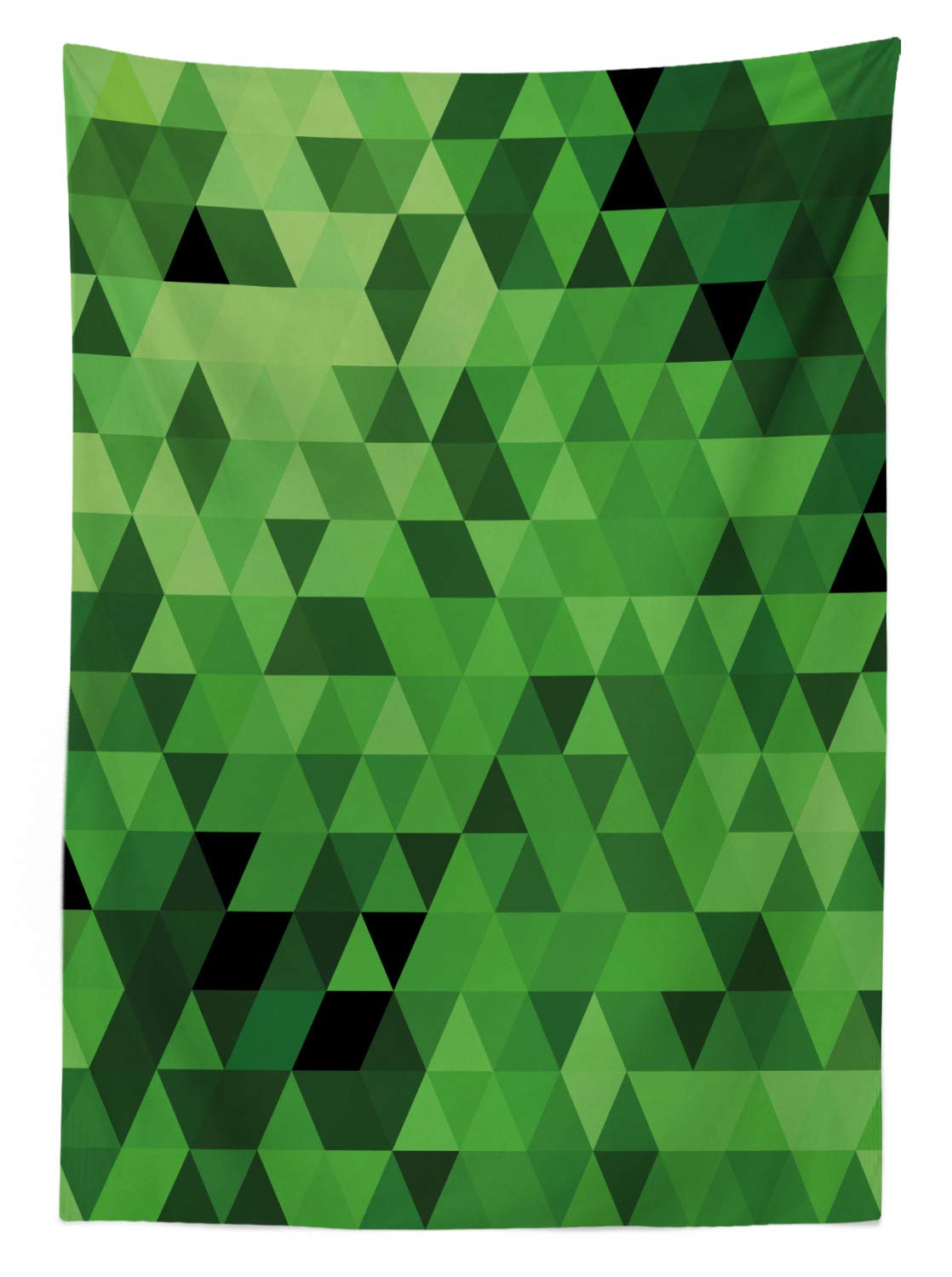 Ambesonne Green Outdoor Tablecloth - Abstract Modern Mosaic Pattern with Fractal Design, Washable Picnic Table Cover 58