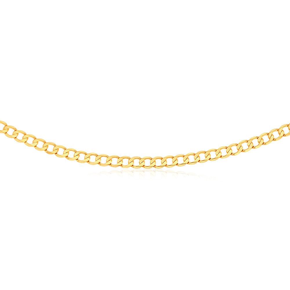 9ct Yellow Gold 55cm Curb Chain Necklace for Men & Women - Durable & Stylish Jewelry for Everyday Wear, Gifts & Special Occasions