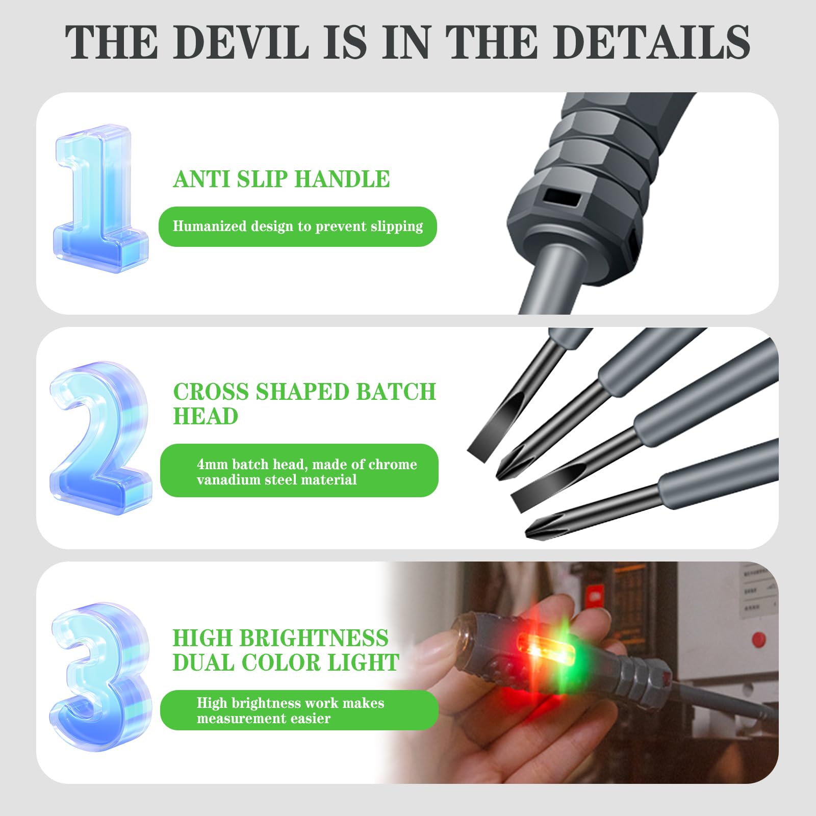 2-in-1 High Torque Magnetic Screwdriver & Voltage Tester Pen - Alloy Construction with Dual LED Lights - Professional Electrician Tools (2-Pack) - Perfect for Electrical Repairs, Home Maintenance & DIY Projects