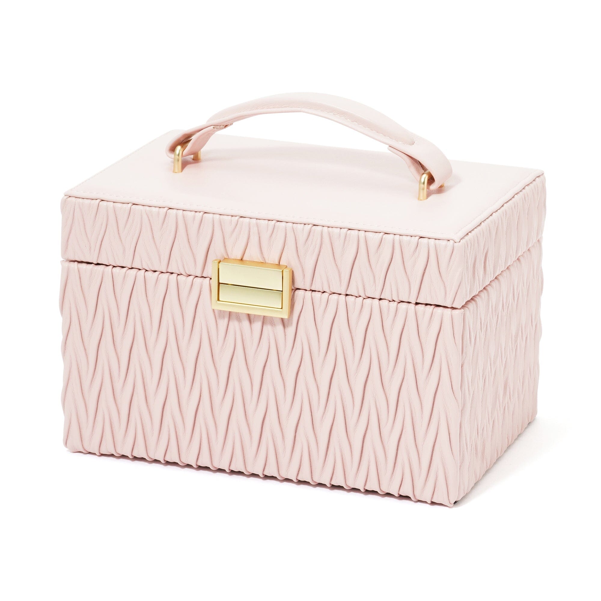 Elegant Small Pink Embossed Jewelry Box - Perfect for Gift Giving, Travel & Home Storage | Jewelry Organizer for Necklaces, Rings & Earrings