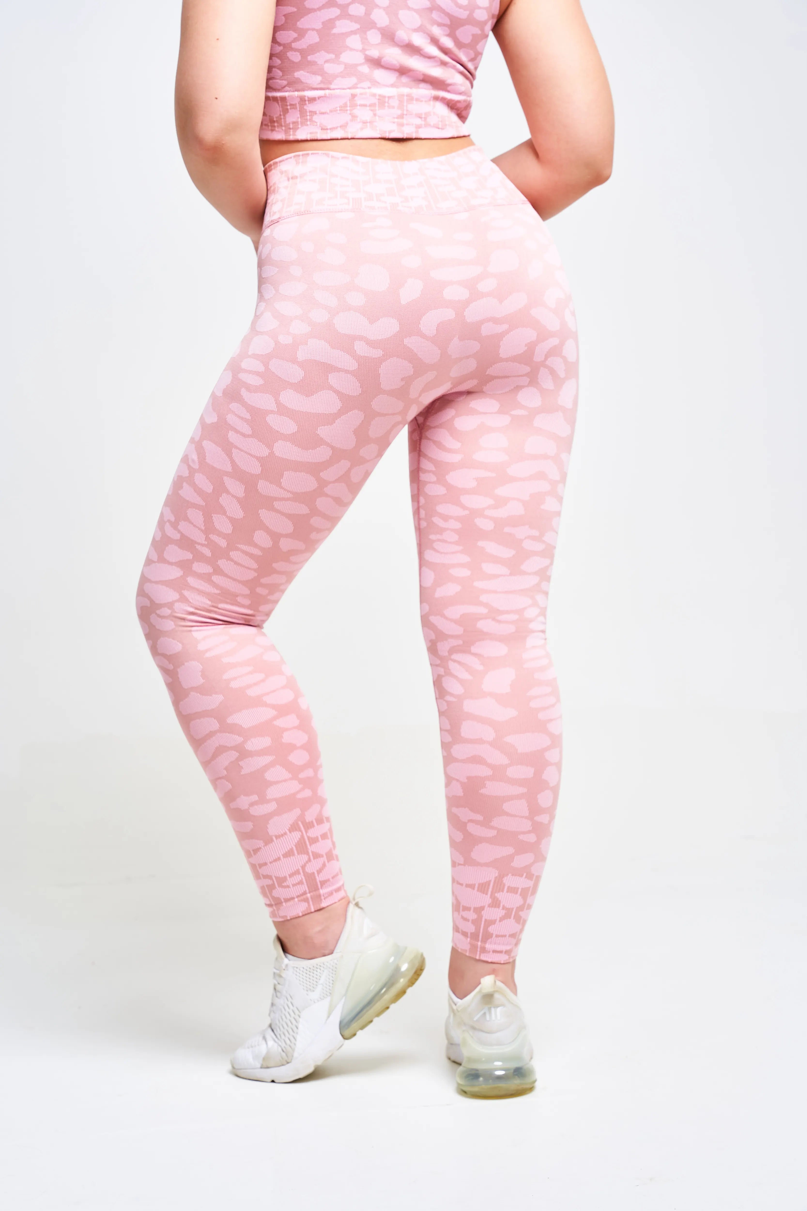 Mystique Eco-Friendly Recycled Leopard Print Leggings - High Waisted Stretchy Yoga Pants for Women (Mink Color) - Perfect for Yoga, Workouts & Casual Wear