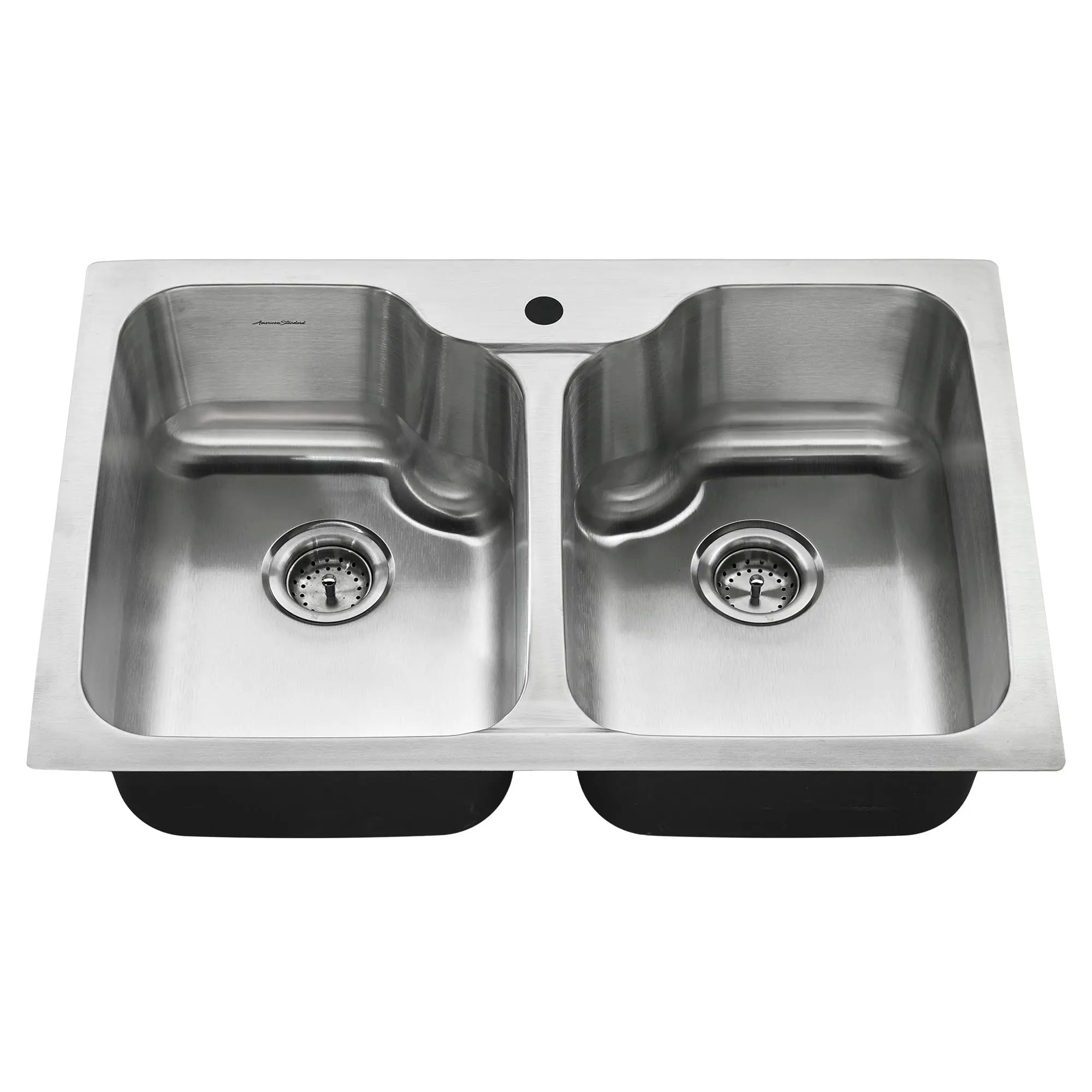 Fairacres® 33 x 22 Inch Stainless Steel 1 Hole Dual Mount Double Bowl Kitchen Sink with Pull Down Faucet - Perfect for Modern Kitchens, Dishwashing & Food Prep