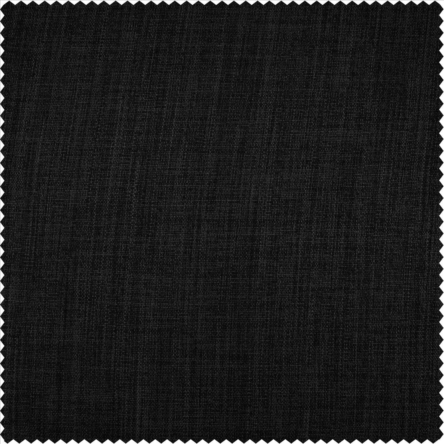 Premium Black Textured Faux Linen Fabric Swatch - Ideal for Upholstery, DIY Crafts & Home Decor Projects