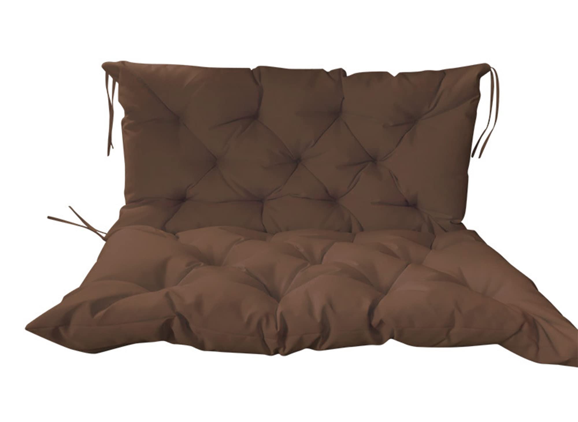 Waterproof Outdoor Swing Cushion with Backrest - 4 Inch Thick Bench Seat Pad for Garden, Patio & Porch - Durable 2-3 Seater Furniture Cushion (47x40 Inches, Brown) - Perfect for Relaxing on Swings, Benches & Outdoor Lounging