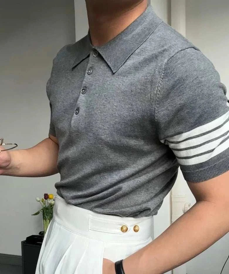 Men's Slim Fit Polo Shirt - Breathable Summer Casual T-Shirt for Outdoor Activities & Daily Wear