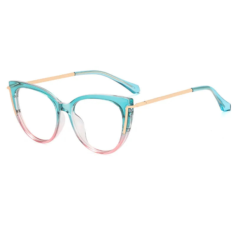 CCspace Women's Full Rim Cat Eye Titanium Eyeglasses Frame 56963 - Lightweight & Durable Glasses for Work, Reading & Fashion