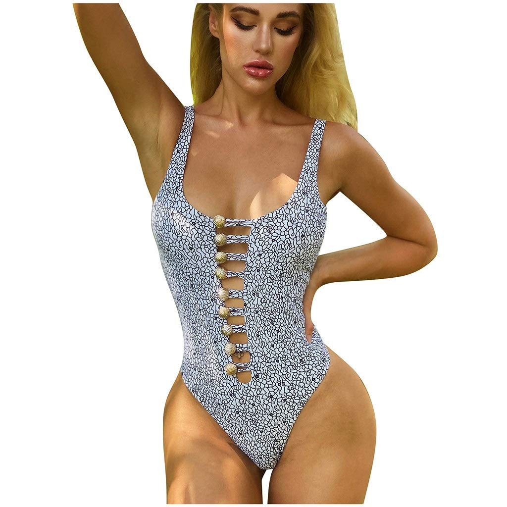 UXZDX CUJUX Women's Sexy One-Piece Swimsuit - Solid Color Hollow Out Mesh Bathing Suit for Beach, Pool & Vacation (White) | Perfect for Swimming, Sunbathing & Summer Getaways