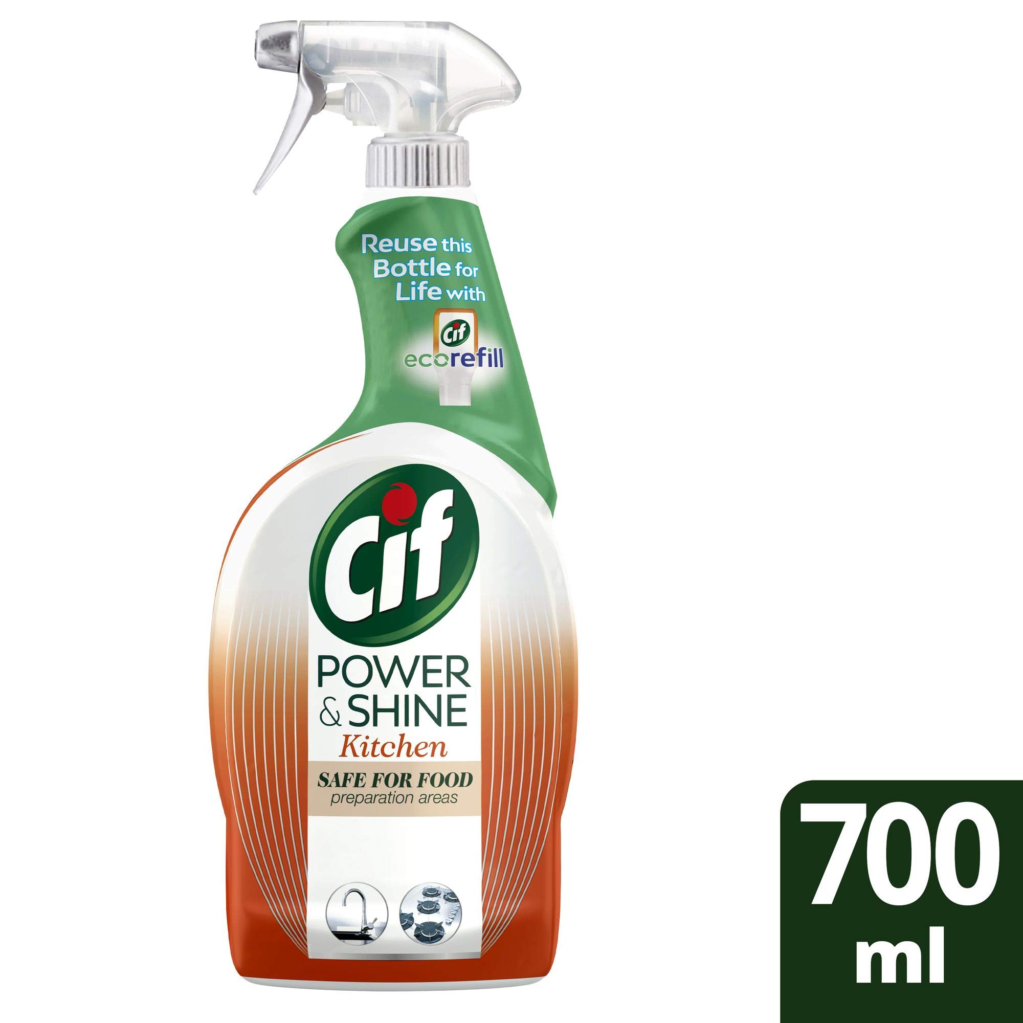 Cif Power & Shine Kitchen Cleaner Spray - 700ml | Multi-Surface Degreaser for Stovetops, Countertops & Appliances | Fast-Cutting Grease & Tough Stains Remover