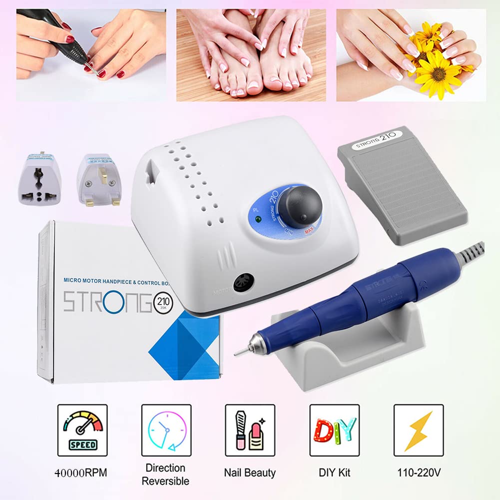 Professional 40000RPM Electric Nail Drill Machine - Adjustable Speed Manicure Pedicure Tool with 3/32