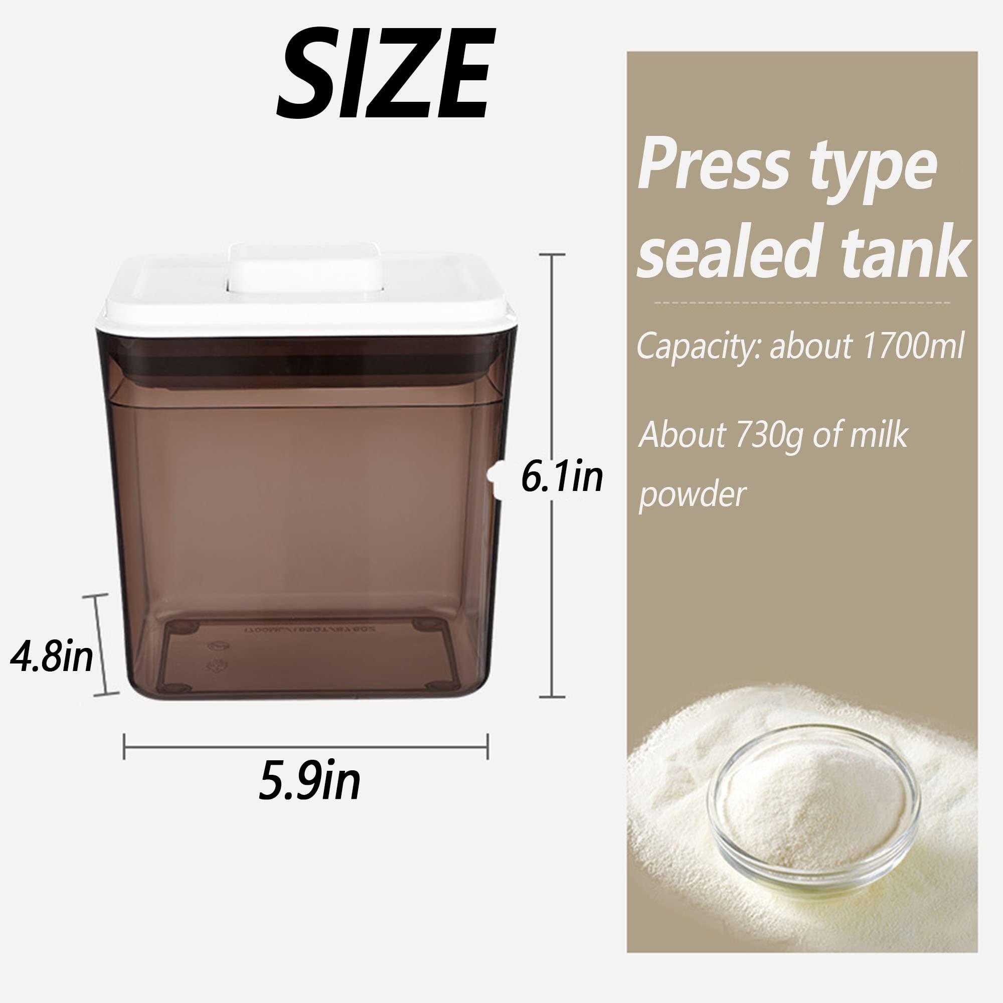 DXIA Baby Milk Powder Dispenser - One Touch Formula Dispenser & Portable Food Storage Container with Lid (1700ml) | Perfect for Storing Milk Powder, Fruits, Snacks, Cereals | Ideal for Travel, Home Use & On-the-Go Feeding